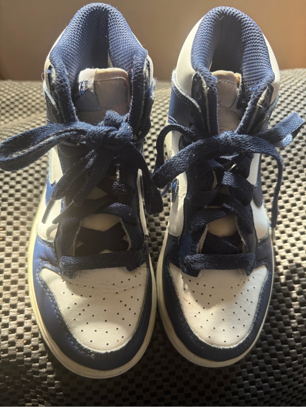 Nike Kids High-Top Sneakers in Navy and White
